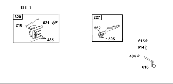 Controls Diagram and Parts List for  Briggs and Stratton Engine